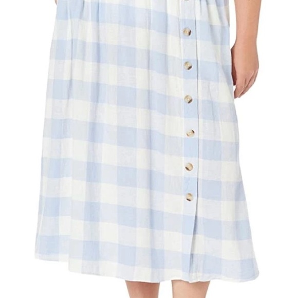 Madewell Light Blue Plaid Midi Skirt - Picture 2 of 8